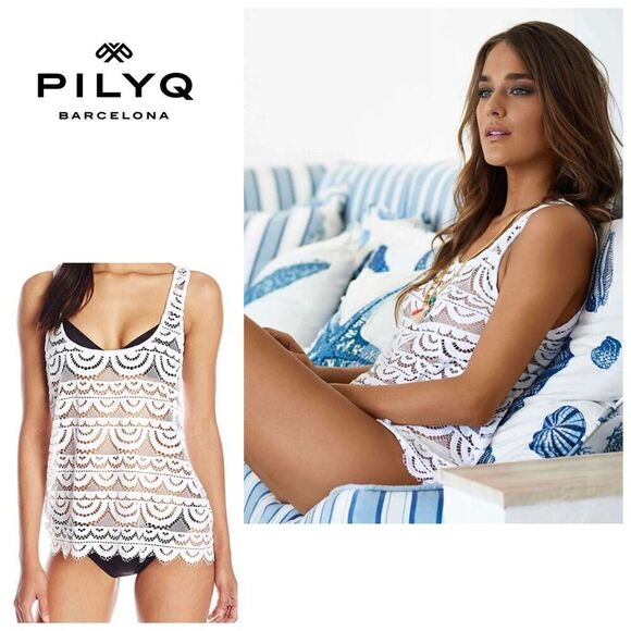 New. Pilyq waterlily lace tank. Regularly $72 - Picture 1 of 8